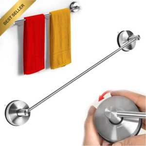Stainless Steel Suction Towel Rail 55cm Bath Kitchen Wall Mount - Picture 1 of 12