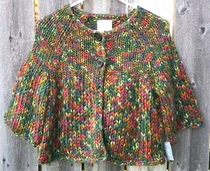 Colorful Sweater Cardigan by Relativity New With Tags Petite Small Knit Shrug  - Picture 1 of 4