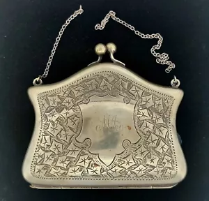 Antike Geldbörse mit britischen Punzen - 3,5" x 3" / 9 cm x 7,8 cm - Bild 1 von 9