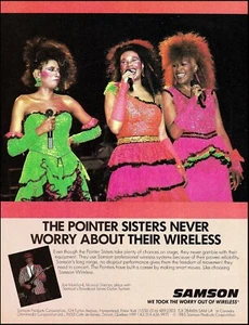 The Pointer Sisters 1985 Samson Micrófono Inalámbrico Publicidad Micrófono Publicidad Impresión - Imagen 1 de 3