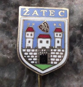 Antique Zatec Czechoslovakia Coat of Arms Heraldic Crest Souvenier Pin Badge - Picture 1 of 3