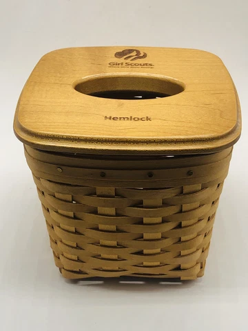 2005 Samuel Patterson Berlin Fruit Box Basket Handwoven Tissue Box Basket Cover