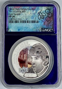 Upper Deck Hockey John Tavares 2017 $5 Cook Islands 1 Oz Silver Coin NGC SP70 - Picture 1 of 2