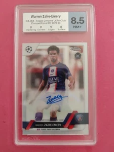 Warren Zaïre Emery PSG Carte Signée Rookie Card Gradée 8,5 Stadium Topps Chrome - Picture 1 of 10