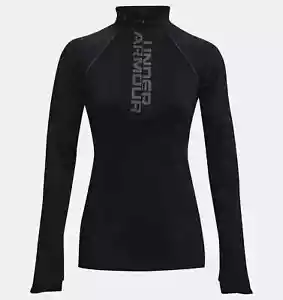 Under Armour ColdGear 1/2 Zip Fitted Baselayer Shirt Black Small - Picture 1 of 15