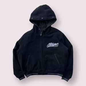 Vintage Men’s Avirex Reversible Quilted Bomber Jacket Full Zip Hip Hop 2XL Black - Picture 1 of 12