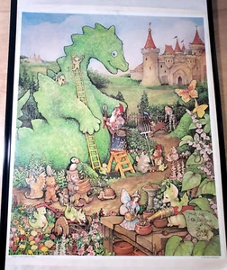 Poster Stampa "Giardino del Drago Topiario" Real Musgrave Roll Firmato con Drago. - Foto 1 di 5
