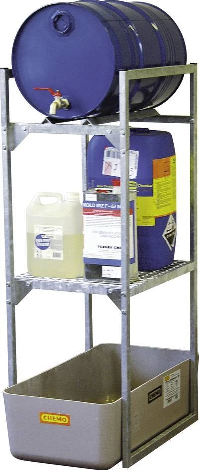 CEMO Fassregal 7640 Fasslager für Kanister und 1x 60 Liter Fass m. Auffangwanne