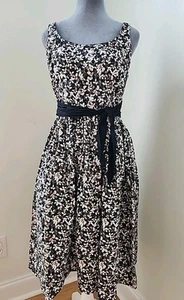 Vestido Sandra Darren Algodón Sin Mangas Talla 8 Ajuste y Acampanado Midi BOLSILLOS Floral - Imagen 1 de 10
