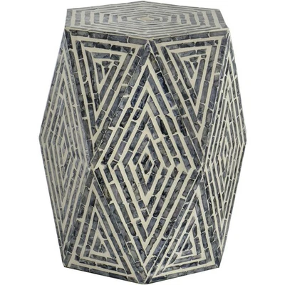 A&B Home 48746 Hexagon 18.1 inch Black and White Stool, Hexagon - Image 1 of 4