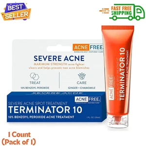 Acne Free Terminator 10 Acne Spot Treatment with Benzoyl Peroxide 10% Maximum St - Picture 1 of 10