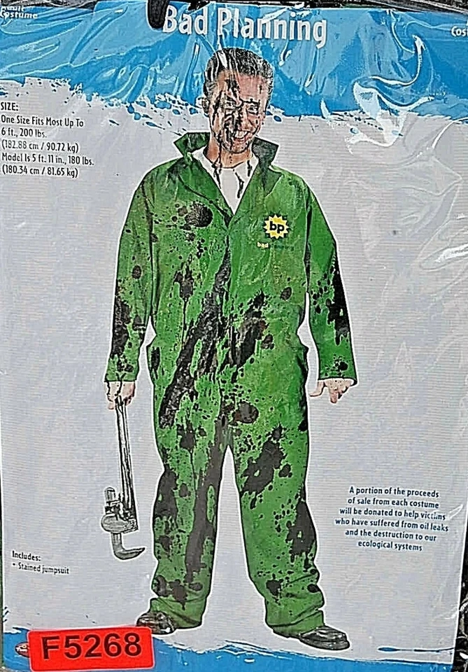 Bad Planning BP 泄油连身裤男式万圣节服装均码 F5268 — 第 1/3 张图片