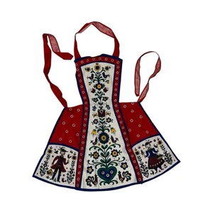 KOLF Vollschürze Österreich Holländisch Muster Rot Volkskunst Pennsylvania VINTAGE - Bild 1 von 4