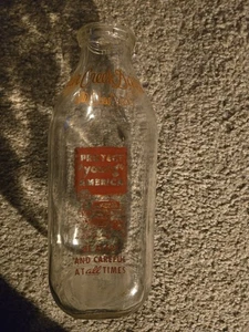 Vintage Jim Thorpe PA Milk Bottle Quart Bear Creek Behren's Dairy  - Bild 1 von 2