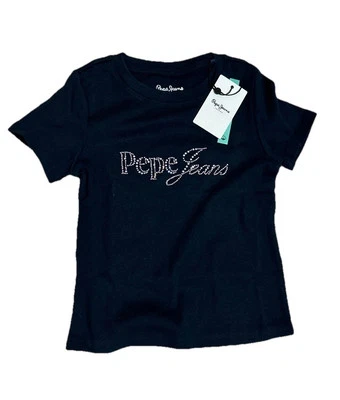 NUEVA Camiseta Pepe Jeans Niñas Azul Marino Brillante Diamante Adornada Top (Edad 10 Años) Foto 1 de 4