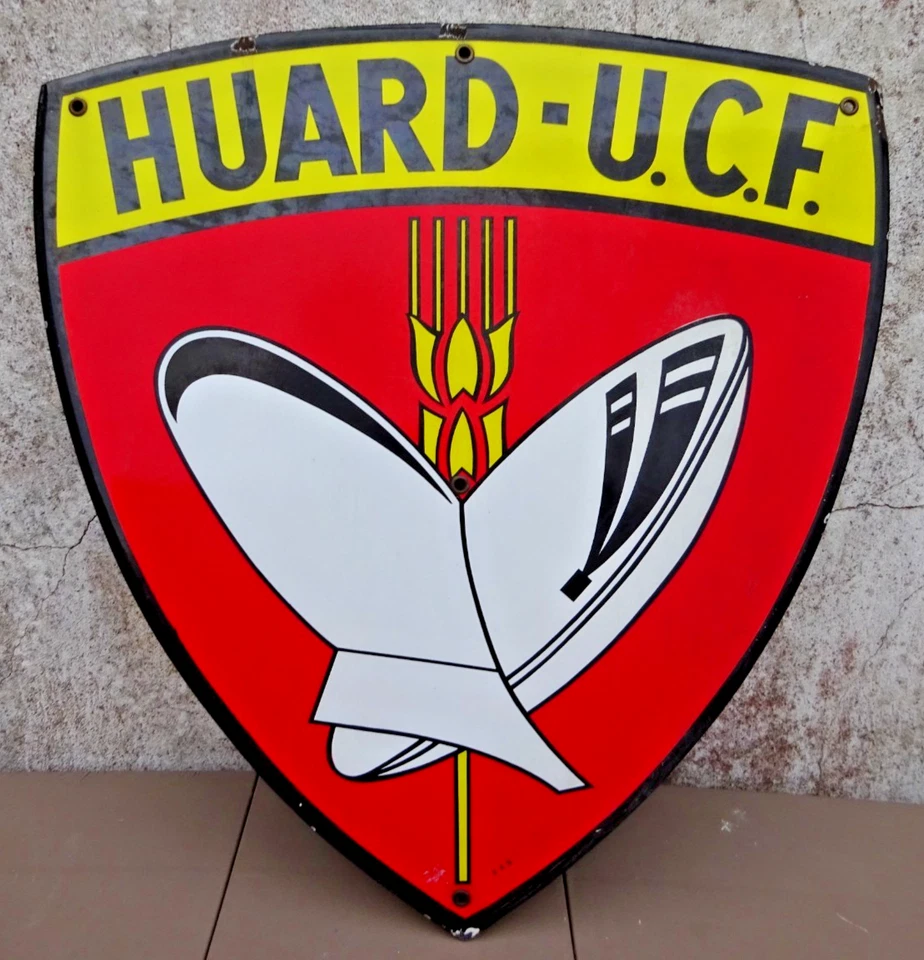 Plaque émaillée ancienne Agricole HUARD - U.C.F. EAS TBE - Photo 1/3