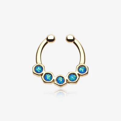 Anillo con clip para tabique falso brillante Hexa Gemina Foto 1 de 4