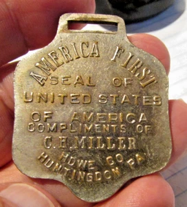 NEW LISTING -Vintage Watch Fob - C. E. Miller Hardware - Huntingdon, PA (A179 - Picture 1 of 4
