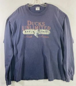 Vintage Ducks Unlimited Sweatshirt Mens Large Navy Blue 90S Animal Sweater - Picture 1 of 9
