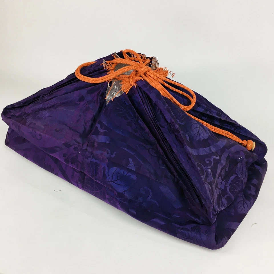 Bolsa de almacenamiento grande japonesa de colección kimono bolsa de transporte placa inferior dura púrpura KB21 Foto 1 de 4