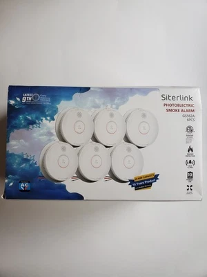 Siterwell Photoelectric Smoke Alarm GS562A  9V Battery Backup, 6 Pack - Image 1 of 4