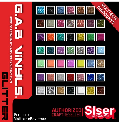 Mini Rolls - 500mm x 300mm - Siser Easyweed Glitter PREMIUM HTV Vinyl IRON ON
