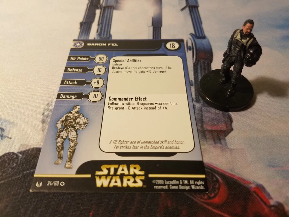 Star Wars Miniatures Universe 34 Baron Fel - Image 1 of 1