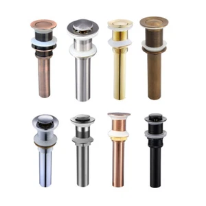Brass Bathroom Pop Up Drain Faucet Vessel Sink Drain Without Overflow wzh222 - Picture 1 of 16
