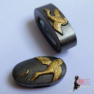 Wildgans Kashira Butt Cap Fuchi für japanisches Katana Wakizashi Schwert - Bild 1 von 5