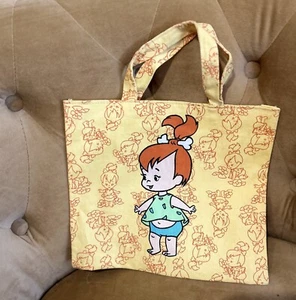 VTG 1982 Flintstones Cartoon Canvas Tote Purse beach Bag Hanna-Barbera HTF - Picture 1 of 7