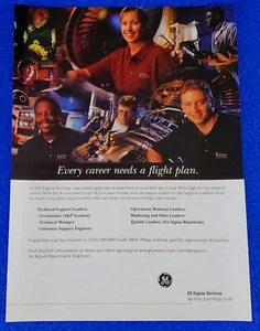 1999 GENERAL ELECTRIC GE AIRCRAFT ENGINE SERVICES HELP WANTED ORIGINAL PRINT AD - Picture 1 of 1
