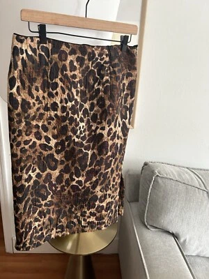 Falda Lápiz LAFAYETTE 148 Nueva York Estampado Leopardo Boho Gótico Edgy Midi Talla 4 Foto 1 de 4