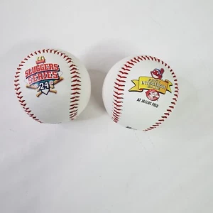 2 Vtg Cleveland Indians Baseballs 1st Interleague Game/Slugger Series M Ramirez  - Picture 1 of 10
