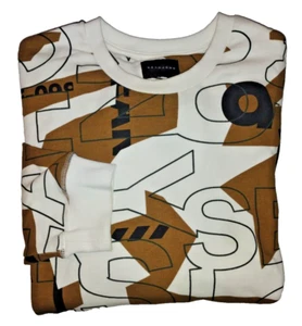 Sean John Men's Geometric Text Sweatshirt Brown/Black/White Long Sleeve Size XXL - Picture 1 of 5