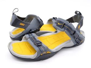 Nike ACG Mens 13 Sandals Grey & Yellow Hiking Sport Buckle Casual