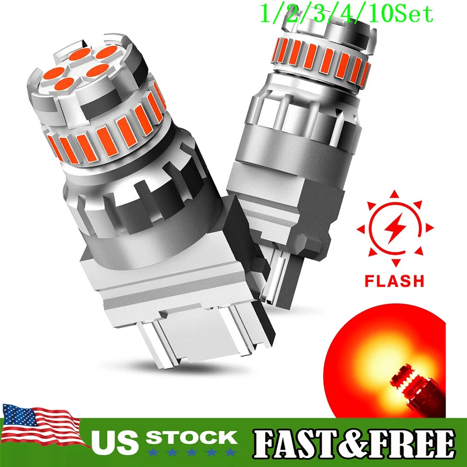 AUXITO 3457 3157 LED Ámbar Señal de Giro Estacionamiento DRL Bombilla de Alta Potencia 1~10 Juego Foto 1 de 4