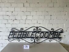 Superb Large Vintage Wrought Iron Pebblecoombe House Sign