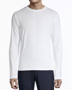 PGA TOUR APPAREL White Solar Block UPF 50+ Crew L/S Pullover Golf Shirt Mens L - Picture 1 of 7