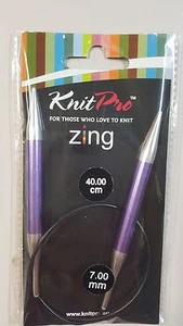 Knit Pro Zing Fixed Circular Aluminium Knitting Needles 7.00mm x 40cm 47075 - Picture 1 of 1