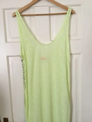 Lime green tasselled beach coverall, size Large - Image 1 of 4