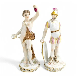 Figuras de porcelana Sansón París Baco y Marte, dioses romanos estilo Chelsea 1850 - Imagen 1 de 10