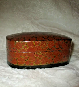 Vintage~Wood~Jewelry Box~Rounded Corners~Made in India~4.75" x 3 7/8" x 2.0" - Picture 1 of 12