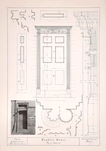 Bradley House New Haven CT J Frederick Kelly Early Connecticut Architecture Art - Picture 1 of 2
