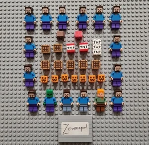 16x Minecraft Steve Alex Lego minifigure minfig figures bulk lot - Picture 1 of 6
