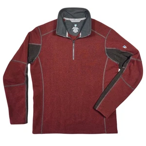 Kuhl Mens Quarter Zip Pullover Sweater Men M Maroon Red Long Sleeve Outdoor Hike - Picture 1 of 6