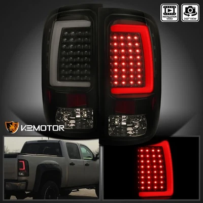 Black Smoke Fits 2007-2013 GMC Sierra 1500 2500HD 3500HD LED Tail Lights Tube Foto 1 de 4
