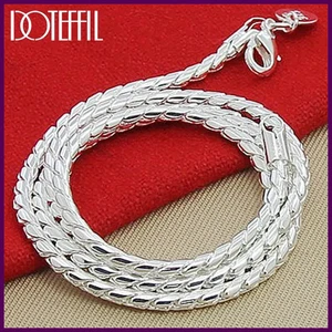 DOTEFFIL 925 Sterling Silver 5mm Snake Chain Necklace Woman Man Fashion - Picture 1 of 23