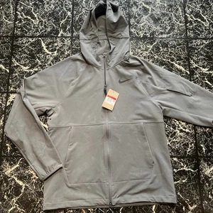 Nike Pro Flex Mens Sz L Gray Dri-FIT Hooded Vent Training Front Pockets Jacket - Picture 1 of 12