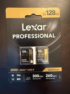 Lexar Professional 2000x SDXC UHS-II 2X128GB - Picture 1 of 7