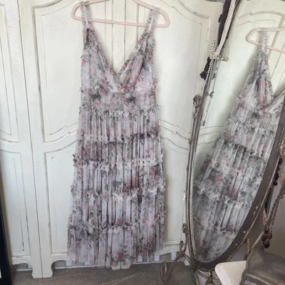 Vestido de formatura rosa floral cisne bailarina ocasião agulha e linha tamanho 12 Moonshine - Imagem 1 de 4